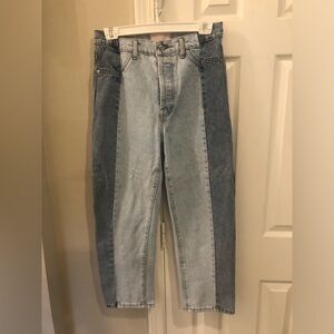 REVICE Two-Tone Light and Dark Blue Women's Jeans